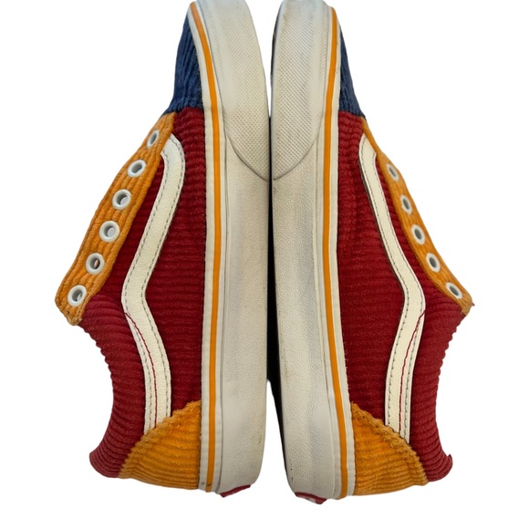 Vans Old Skool Skate Shoes Red Blue Yellow Corduroy Primary 5.5 Women’s 4 Men’s - Picture 5 of 12
